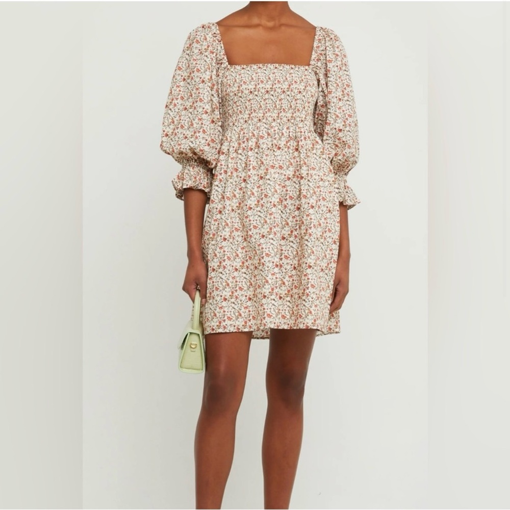 Smocked Puff Sleeve Mini Sundress